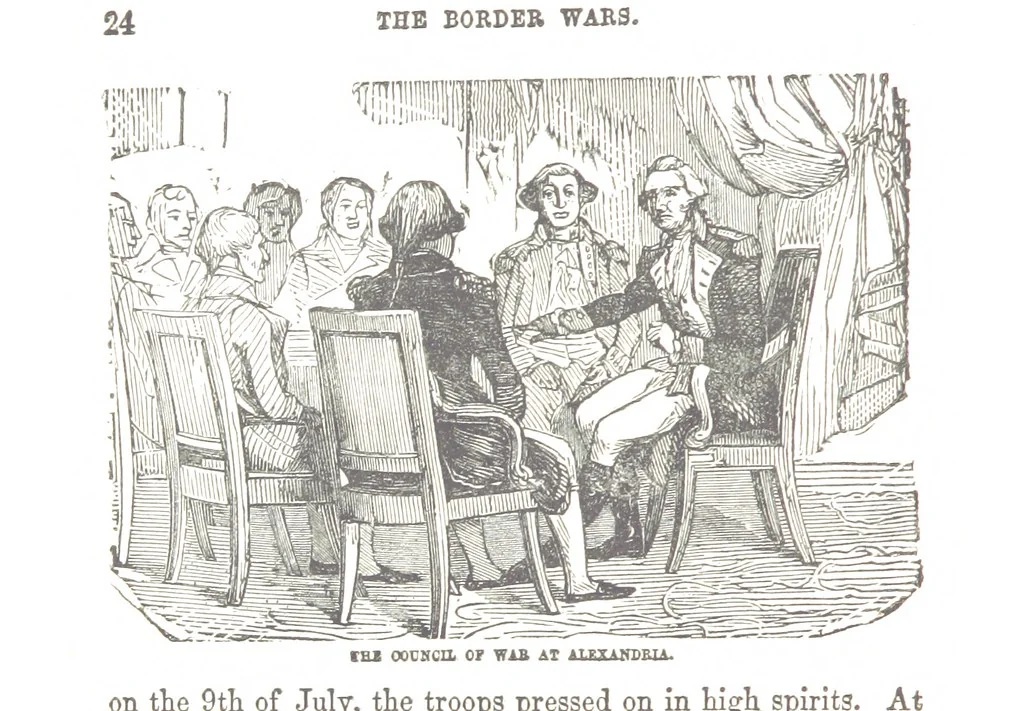 An illustration from Border Wars of the West. Comprising the frontier wars of Pennsylvania, Virginia, Kentucky, Ohio, Indiana, Illinois, Tennessee and Wisconsin, etc, 1853, leaf 34