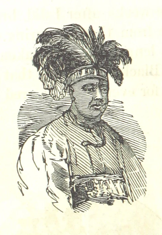 An illustration from Illustrated Historical Sketches of the Indians, exhibiting their manners and customs on the battle field, and in the Wigwam ... From the best authorities, 1857, leaf 130