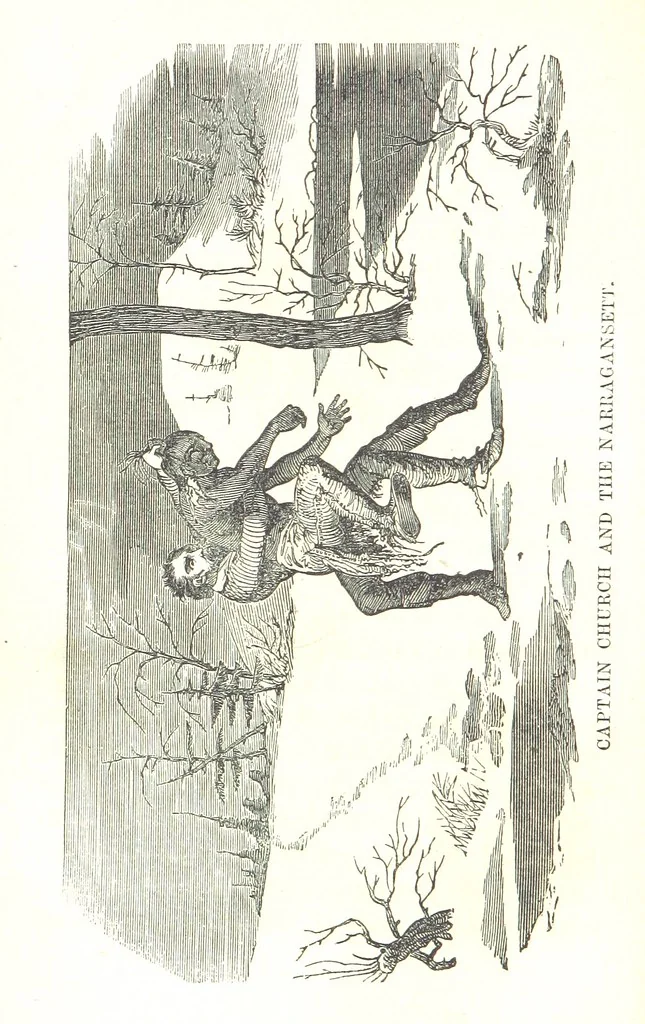An illustration from Illustrated Historical Sketches of the Indians, exhibiting their manners and customs on the battle field, and in the Wigwam ... From the best authorities, 1857, leaf 140