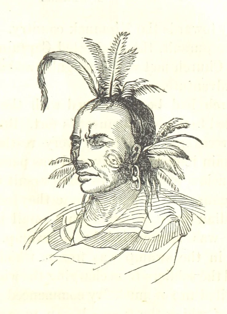 An illustration from Illustrated Historical Sketches of the Indians, exhibiting their manners and customs on the battle field, and in the Wigwam ... From the best authorities, 1857, leaf 141