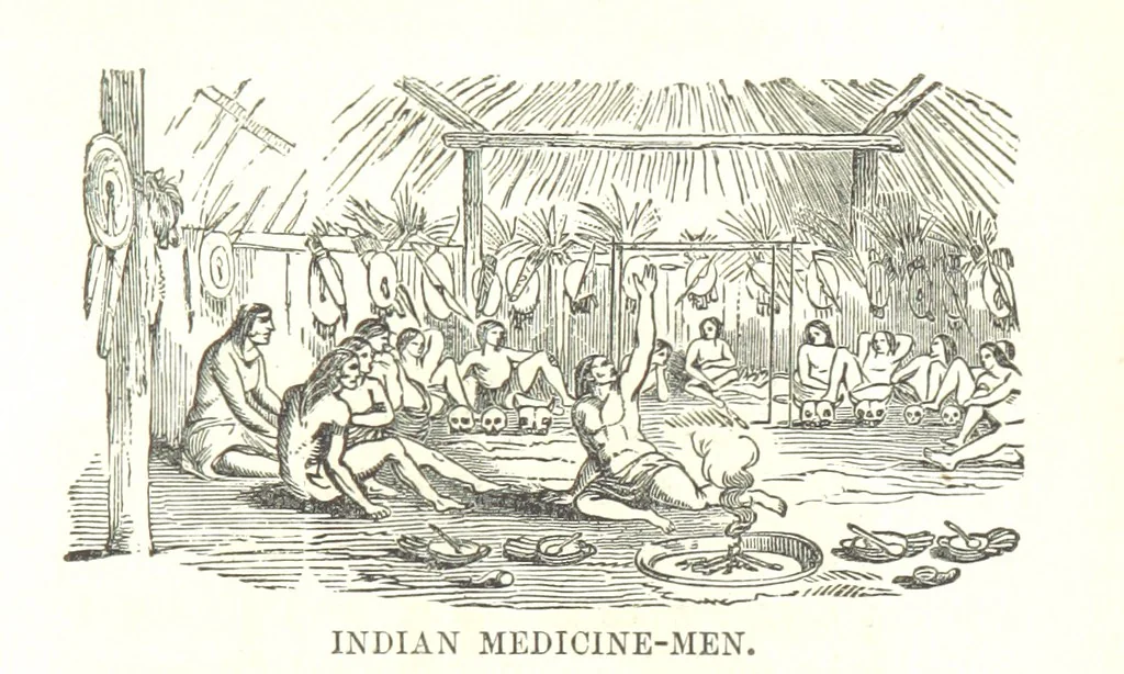 An illustration from Illustrated Historical Sketches of the Indians, exhibiting their manners and customs on the battle field, and in the Wigwam ... From the best authorities, 1857, leaf 159