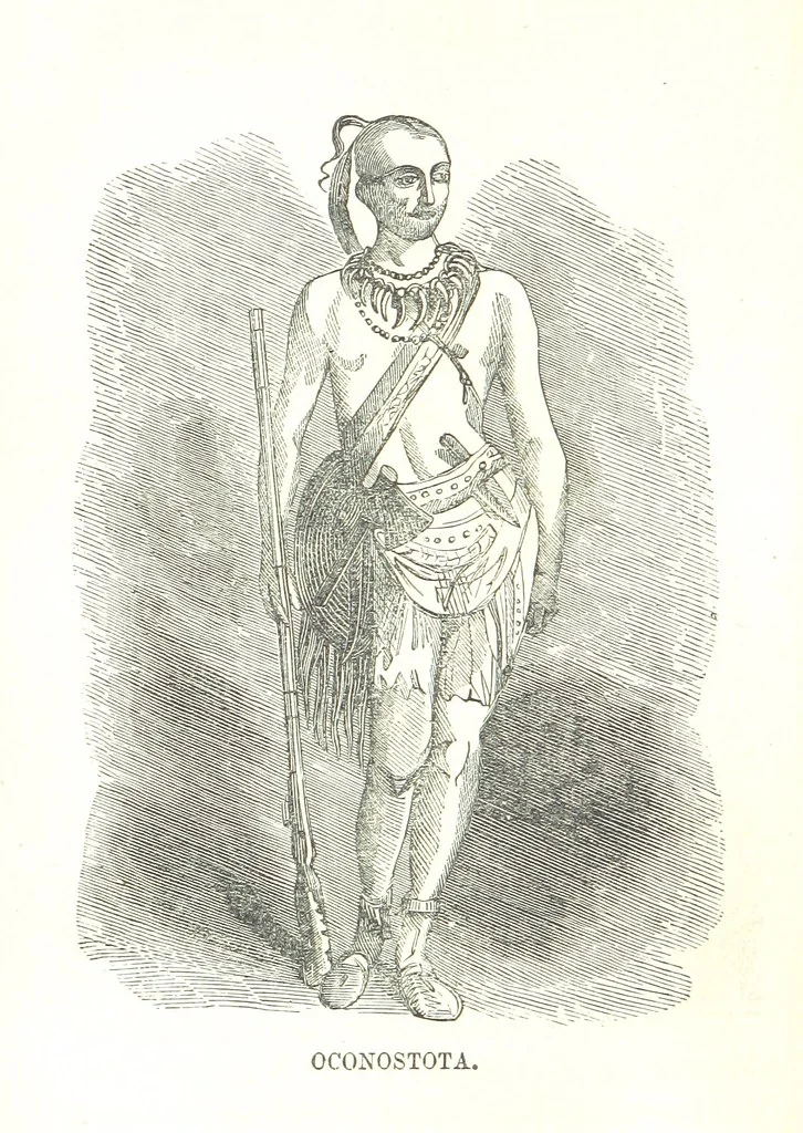 An illustration from Illustrated Historical Sketches of the Indians, exhibiting their manners and customs on the battle field, and in the Wigwam ... From the best authorities, 1857, leaf 176