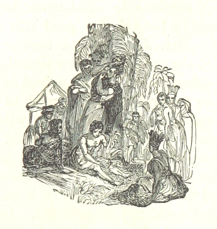 An illustration from Illustrated Historical Sketches of the Indians, exhibiting their manners and customs on the battle field, and in the Wigwam ... From the best authorities, 1857, leaf 177