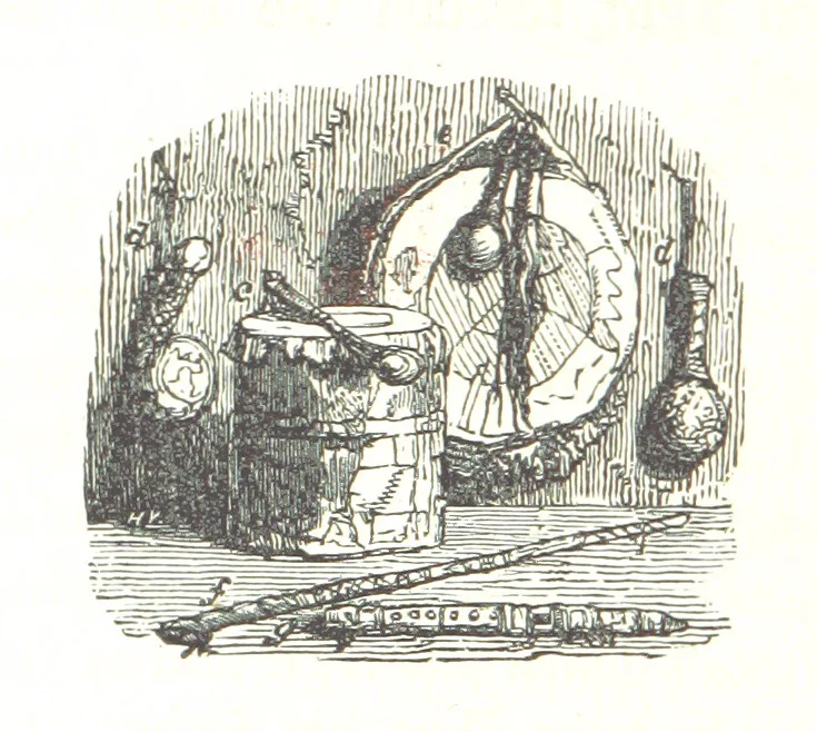 An illustration from Illustrated Historical Sketches of the Indians, exhibiting their manners and customs on the battle field, and in the Wigwam ... From the best authorities, 1857, leaf 192