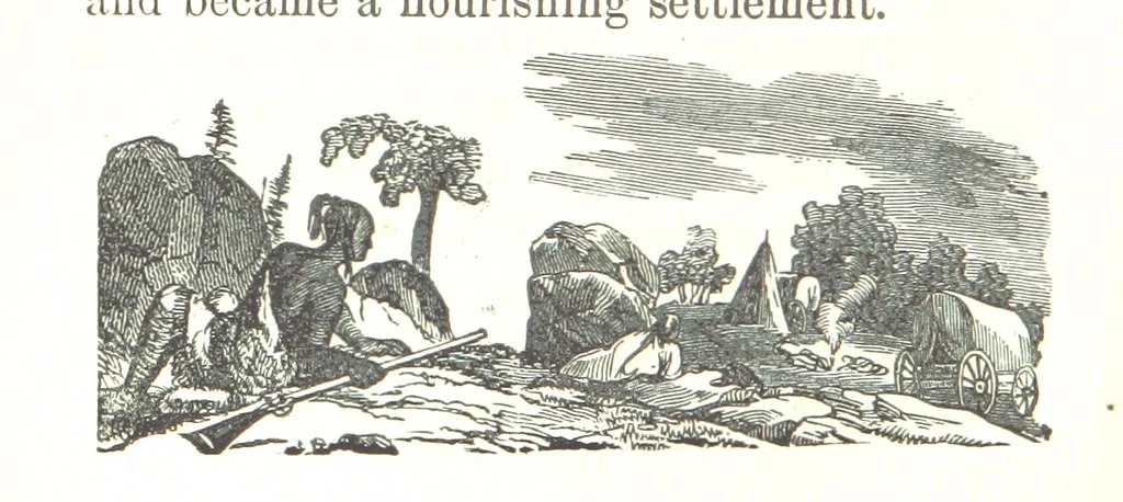 An illustration from Illustrated Historical Sketches of the Indians, exhibiting their manners and customs on the battle field, and in the Wigwam ... From the best authorities, 1857, leaf 224