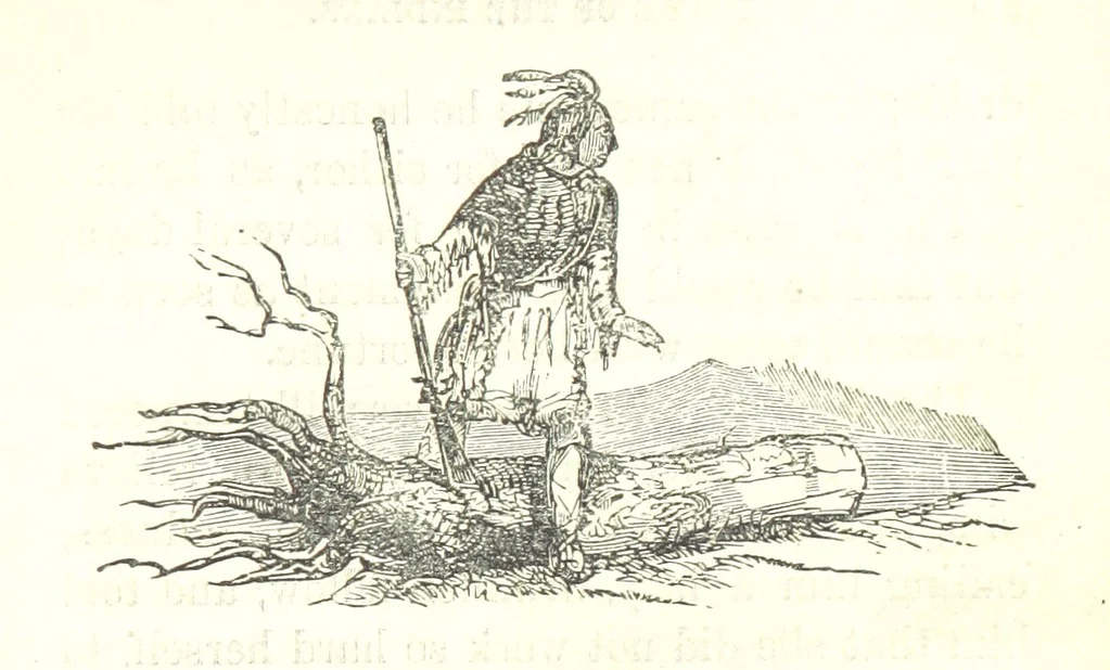 An illustration from Illustrated Historical Sketches of the Indians, exhibiting their manners and customs on the battle field, and in the Wigwam ... From the best authorities, 1857, leaf 23