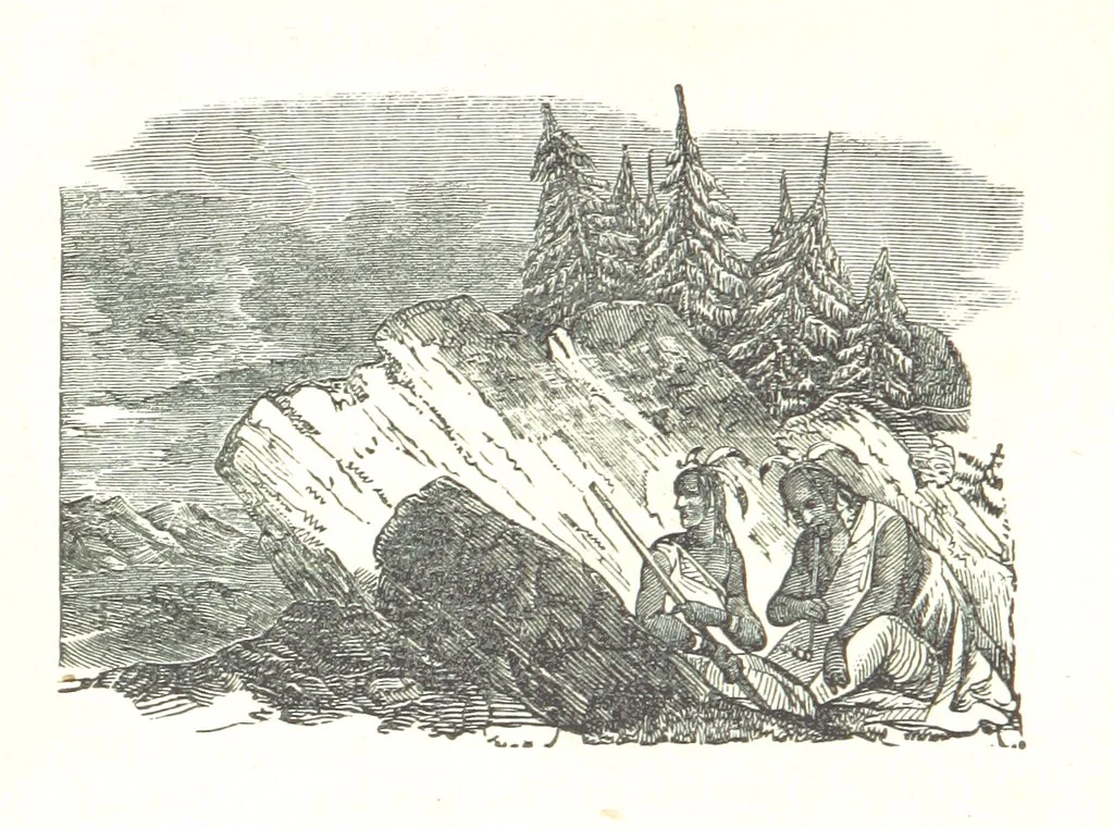 An illustration from Illustrated Historical Sketches of the Indians, exhibiting their manners and customs on the battle field, and in the Wigwam ... From the best authorities, 1857, leaf 242