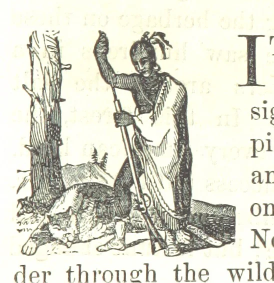 An illustration from Illustrated Historical Sketches of the Indians, exhibiting their manners and customs on the battle field, and in the Wigwam ... From the best authorities, 1857, leaf 269