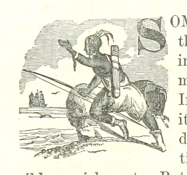 An illustration from Illustrated Historical Sketches of the Indians, exhibiting their manners and customs on the battle field, and in the Wigwam ... From the best authorities, 1857, leaf 31