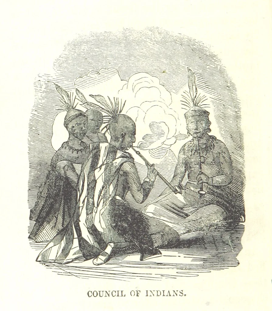 An illustration from Illustrated Historical Sketches of the Indians, exhibiting their manners and customs on the battle field, and in the Wigwam ... From the best authorities, 1857, leaf 352