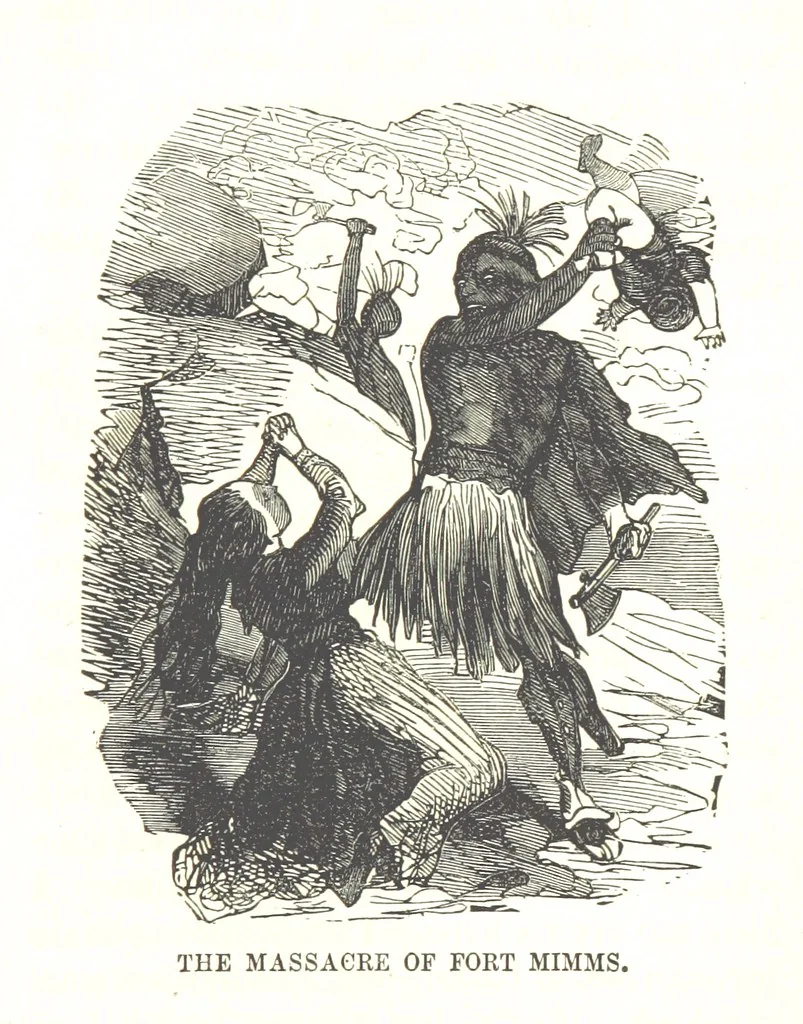 An illustration from Illustrated Historical Sketches of the Indians, exhibiting their manners and customs on the battle field, and in the Wigwam ... From the best authorities, 1857, leaf 365