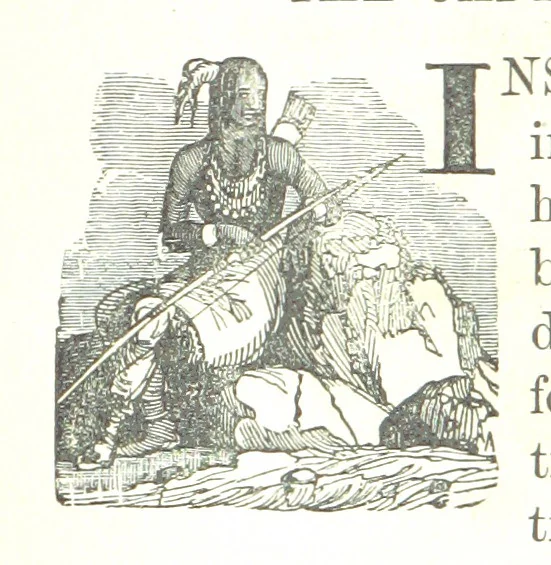 An illustration from Illustrated Historical Sketches of the Indians, exhibiting their manners and customs on the battle field, and in the Wigwam ... From the best authorities, 1857, leaf 38