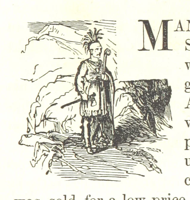 An illustration from Illustrated Historical Sketches of the Indians, exhibiting their manners and customs on the battle field, and in the Wigwam ... From the best authorities, 1857, leaf 55
