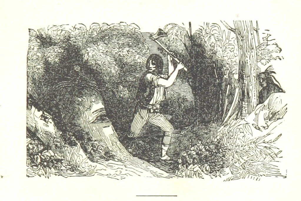 An illustration from Illustrated Historical Sketches of the Indians, exhibiting their manners and customs on the battle field, and in the Wigwam ... From the best authorities, 1857, leaf 55