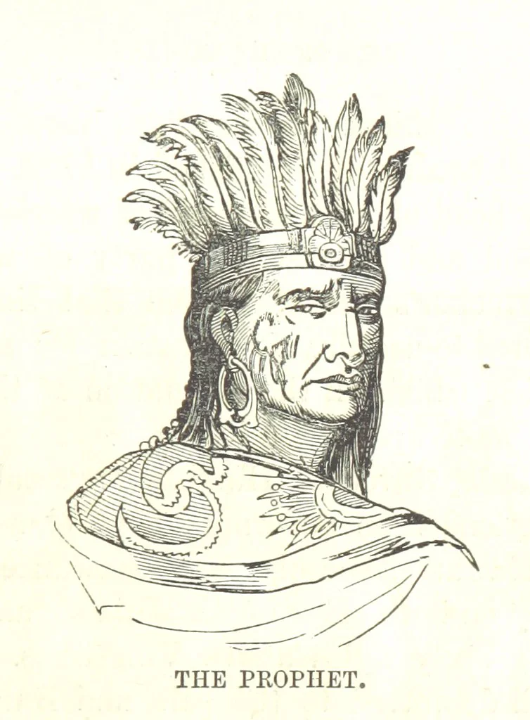 An illustration from Illustrated Historical Sketches of the Indians, exhibiting their manners and customs on the battle field, and in the Wigwam ... From the best authorities, 1857, leaf 71
