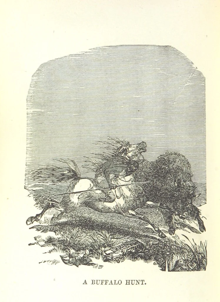 An illustration from Illustrated Historical Sketches of the Indians, exhibiting their manners and customs on the battle field, and in the Wigwam ... From the best authorities, 1857, leaf 90