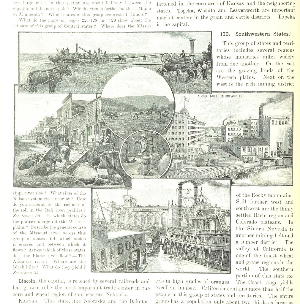An illustration from Advanced Geography, 1899, leaf 158