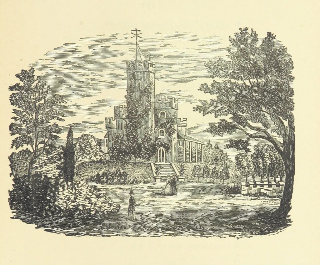 An illustration from Heart Melodies: for storm and sunshine. From Cliftonia the Beautiful. (The Poet's Autobiography.), 1885, leaf 231