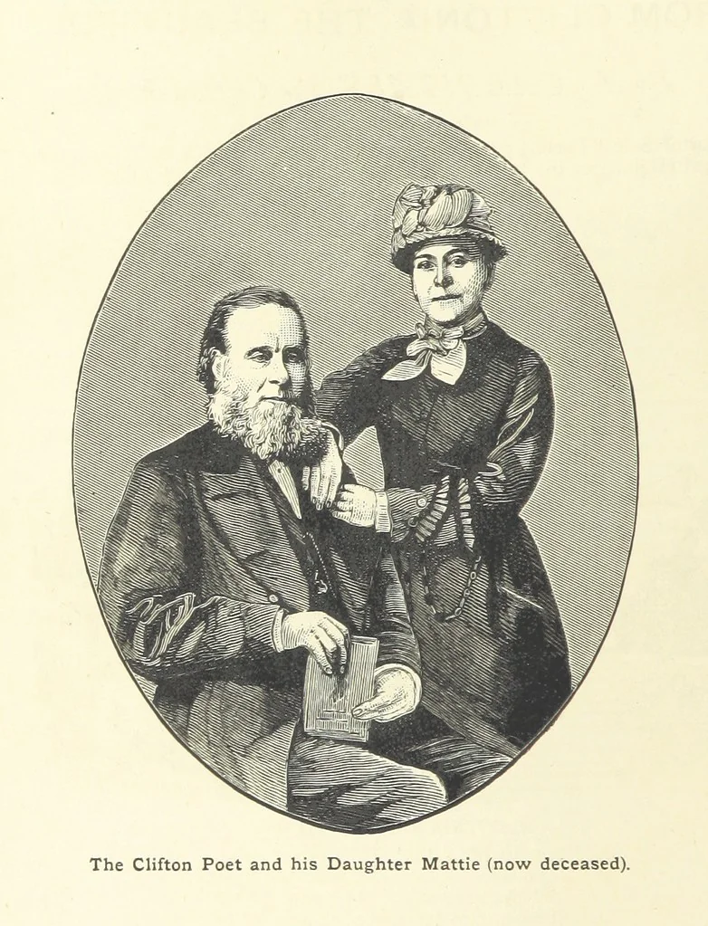 An illustration from Heart Melodies: for storm and sunshine. From Cliftonia the Beautiful. (The Poet's Autobiography.), 1885, leaf 6