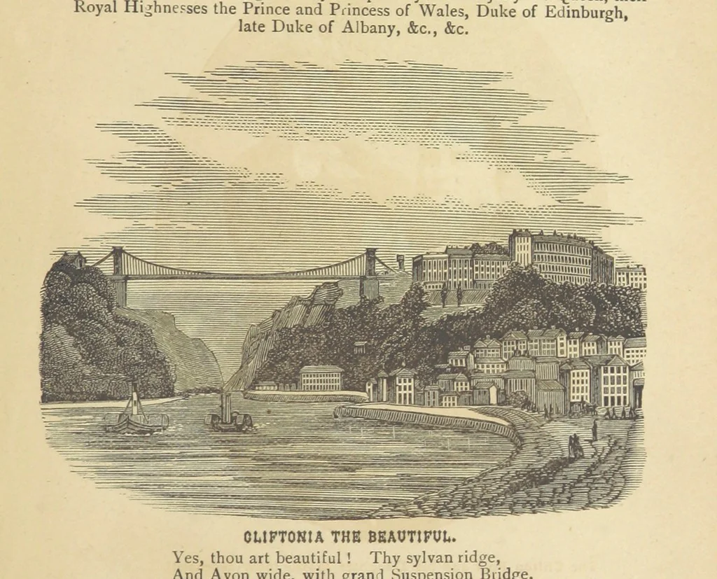 An illustration from Heart Melodies: for storm and sunshine. From Cliftonia the Beautiful. (The Poet's Autobiography.), 1885, leaf 7
