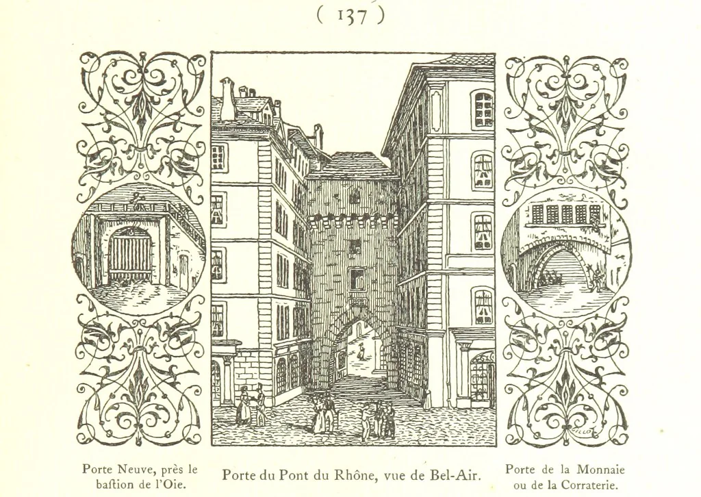 An illustration from Genève historique & archéologique ... avec dessins & fac-simile de Hermann Hammann. [With a supplement, 1869, leaf 151