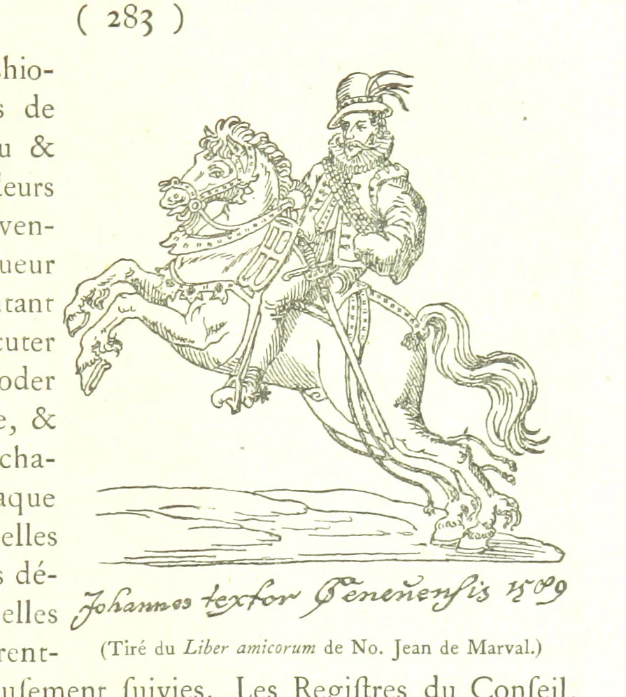 An illustration from Genève historique & archéologique ... avec dessins & fac-simile de Hermann Hammann. [With a supplement, 1869, leaf 297