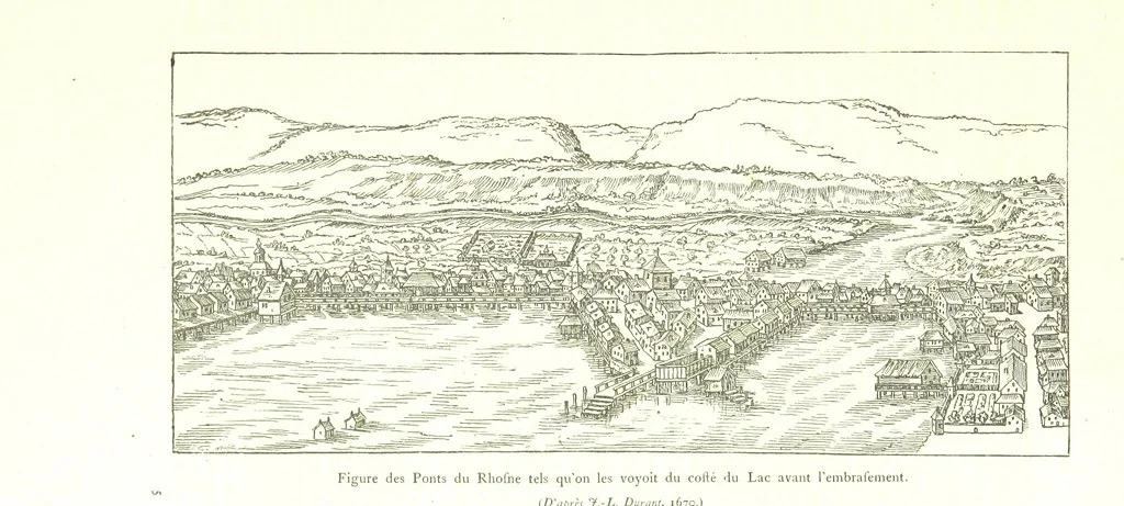 An illustration from Genève historique & archéologique ... avec dessins & fac-simile de Hermann Hammann. [With a supplement, 1869, leaf 47
