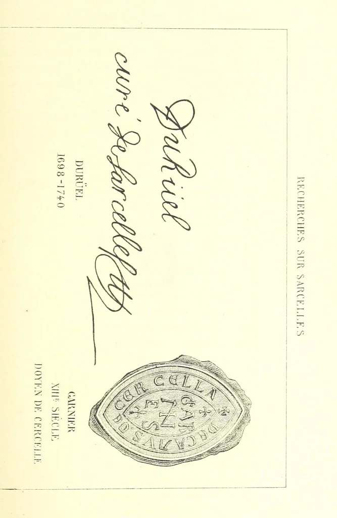 An illustration from Recherches historiques sur Sarcelles, Seine-et-Oise, 1880, leaf 193