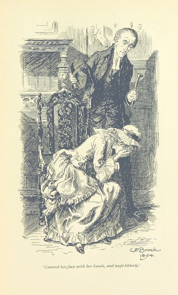 An illustration from Annals of the Parish and the Ayrshire Legatees ... Illustrated by C. E. Brock. With an introduction by Alfred Ainger, 1895, leaf 101