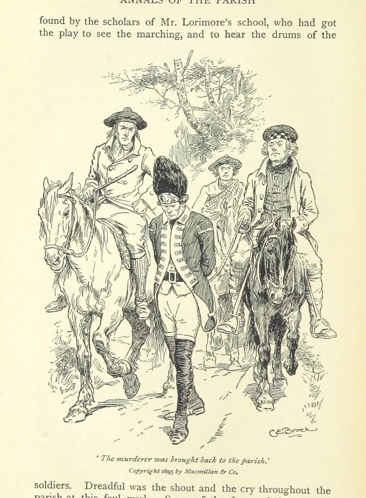 An illustration from Annals of the Parish and the Ayrshire Legatees ... Illustrated by C. E. Brock. With an introduction by Alfred Ainger, 1895, leaf 112