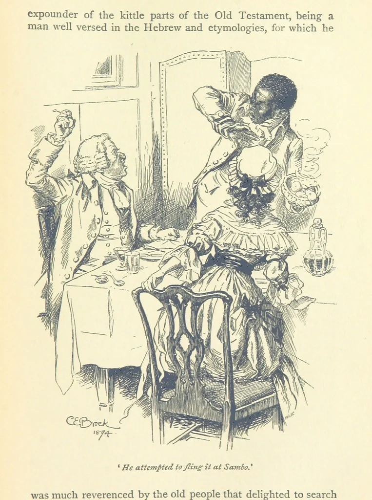 An illustration from Annals of the Parish and the Ayrshire Legatees ... Illustrated by C. E. Brock. With an introduction by Alfred Ainger, 1895, leaf 153
