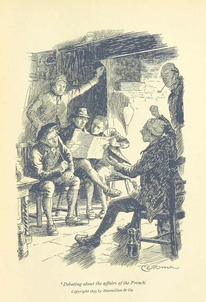 An illustration from Annals of the Parish and the Ayrshire Legatees ... Illustrated by C. E. Brock. With an introduction by Alfred Ainger, 1895, leaf 163