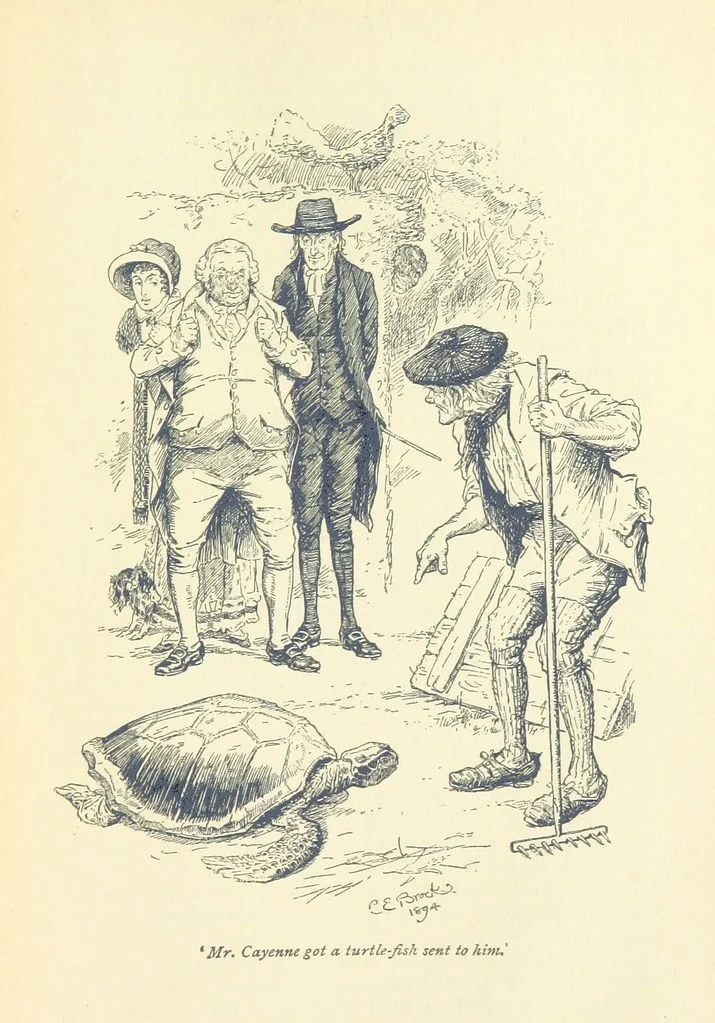 An illustration from Annals of the Parish and the Ayrshire Legatees ... Illustrated by C. E. Brock. With an introduction by Alfred Ainger, 1895, leaf 213