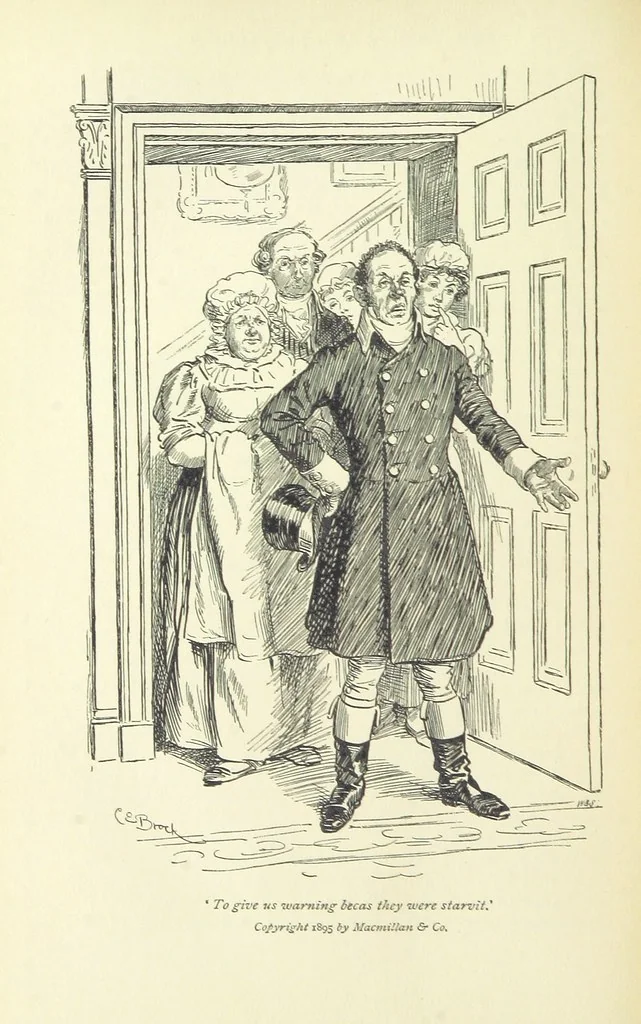 An illustration from Annals of the Parish and the Ayrshire Legatees ... Illustrated by C. E. Brock. With an introduction by Alfred Ainger, 1895, leaf 322