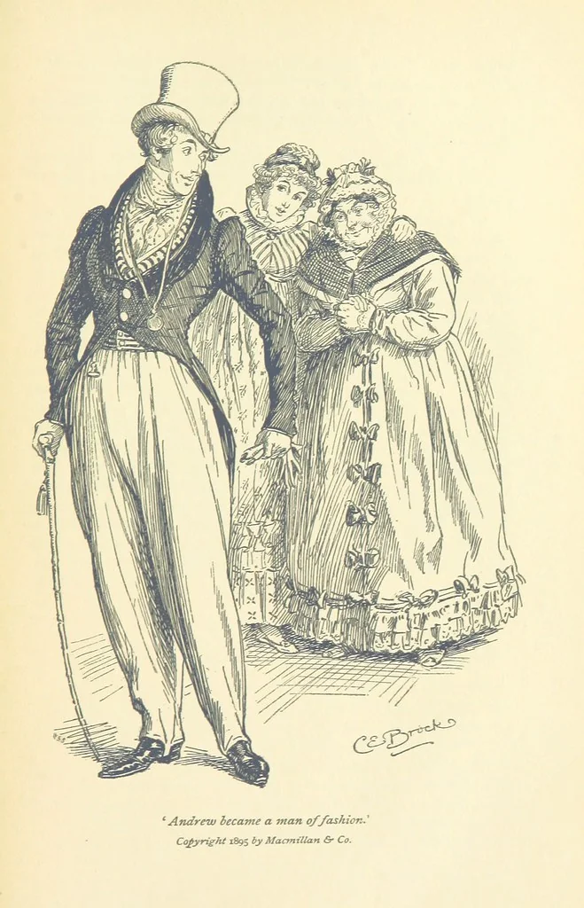 An illustration from Annals of the Parish and the Ayrshire Legatees ... Illustrated by C. E. Brock. With an introduction by Alfred Ainger, 1895, leaf 351