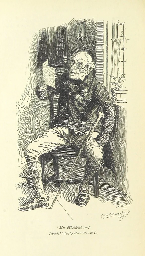 An illustration from Annals of the Parish and the Ayrshire Legatees ... Illustrated by C. E. Brock. With an introduction by Alfred Ainger, 1895, leaf 364