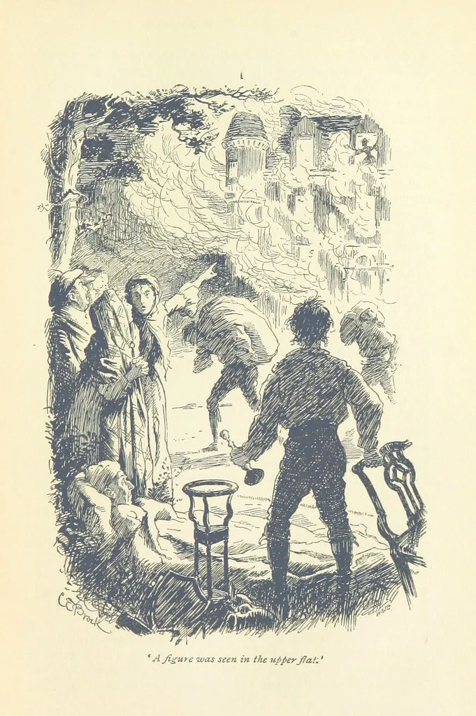 An illustration from Annals of the Parish and the Ayrshire Legatees ... Illustrated by C. E. Brock. With an introduction by Alfred Ainger, 1895, leaf 79