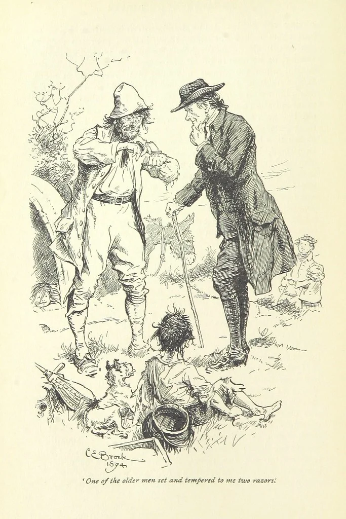 An illustration from Annals of the Parish and the Ayrshire Legatees ... Illustrated by C. E. Brock. With an introduction by Alfred Ainger, 1895, leaf 82