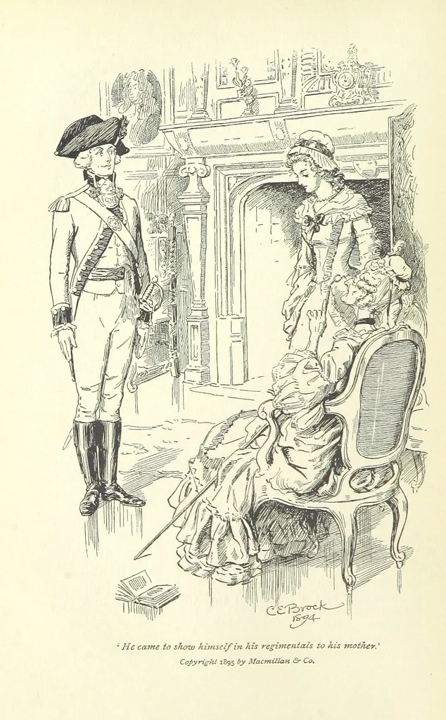 An illustration from Annals of the Parish and the Ayrshire Legatees ... Illustrated by C. E. Brock. With an introduction by Alfred Ainger, 1895, leaf 96