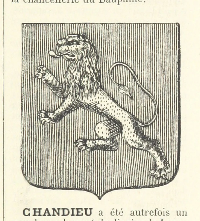 An illustration from Bibliothèque historique et littéraire du Dauphiné. Publiée par H. G, 1864, leaf 141
