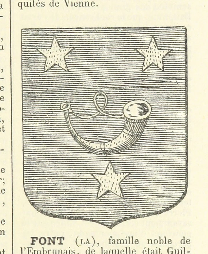 An illustration from Bibliothèque historique et littéraire du Dauphiné. Publiée par H. G, 1864, leaf 275
