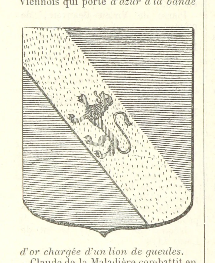 An illustration from Bibliothèque historique et littéraire du Dauphiné. Publiée par H. G, 1864, leaf 426