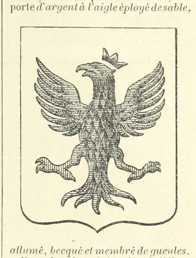 An illustration from Bibliothèque historique et littéraire du Dauphiné. Publiée par H. G, 1864, leaf 443
