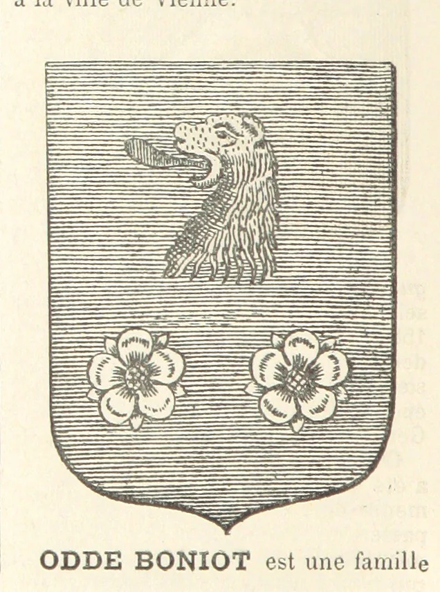 An illustration from Bibliothèque historique et littéraire du Dauphiné. Publiée par H. G, 1864, leaf 500