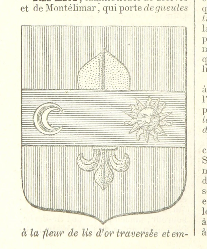 An illustration from Bibliothèque historique et littéraire du Dauphiné. Publiée par H. G, 1864, leaf 628