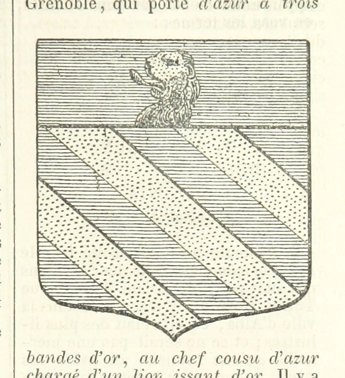 An illustration from Bibliothèque historique et littéraire du Dauphiné. Publiée par H. G, 1864, leaf 697