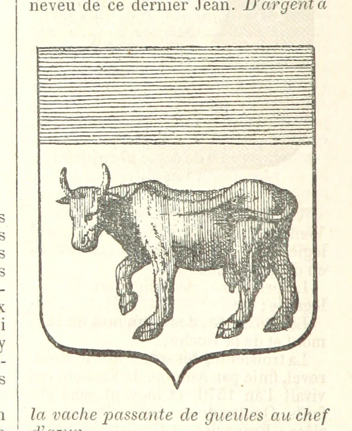 An illustration from Bibliothèque historique et littéraire du Dauphiné. Publiée par H. G, 1864, leaf 740