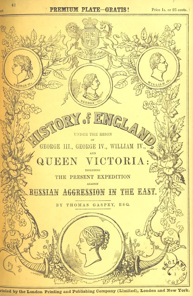 An illustration from The History of England under the reign of George III., George IV., William IV. and Queen Victoria (to ... 1852; by T. G. Continued, to ... 1859 ... by H. Tyrrell), 1855, leaf 213