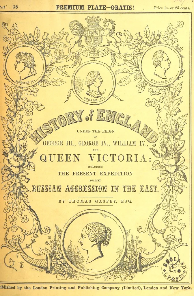 An illustration from The History of England under the reign of George III., George IV., William IV. and Queen Victoria (to ... 1852; by T. G. Continued, to ... 1859 ... by H. Tyrrell), 1855, leaf 51