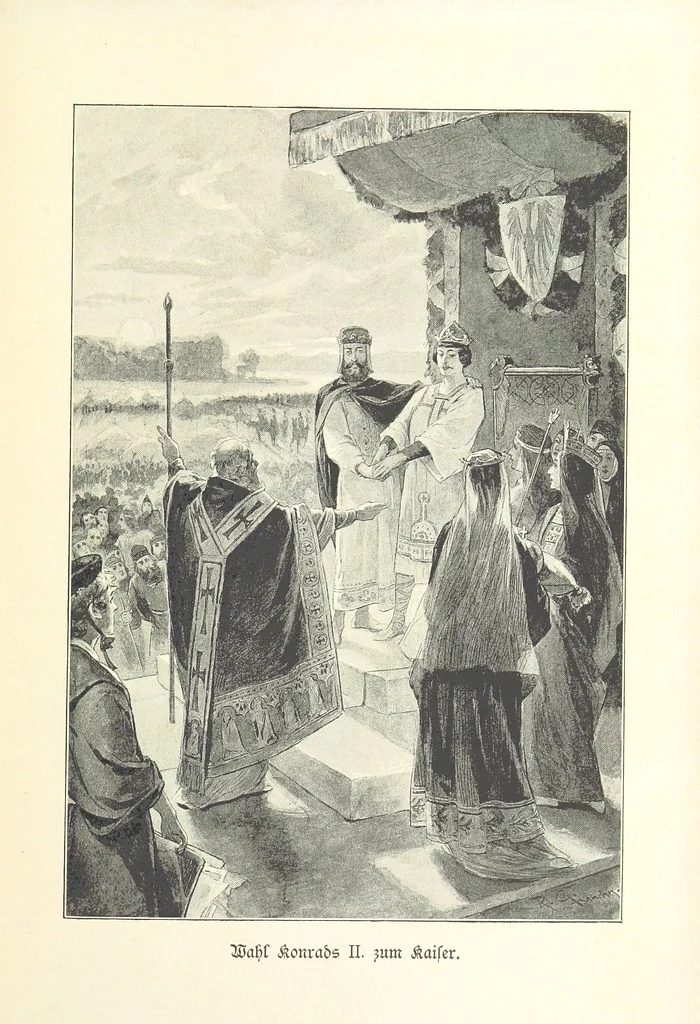 An illustration from Deutscher Kaiser-Saal. Geschichte der deutschen Kaiser in Biographien ... Mit 50 Vollbildern, etc, 1894, leaf 107